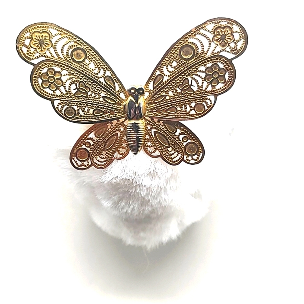 Vintage Gold Butterfly Brooch